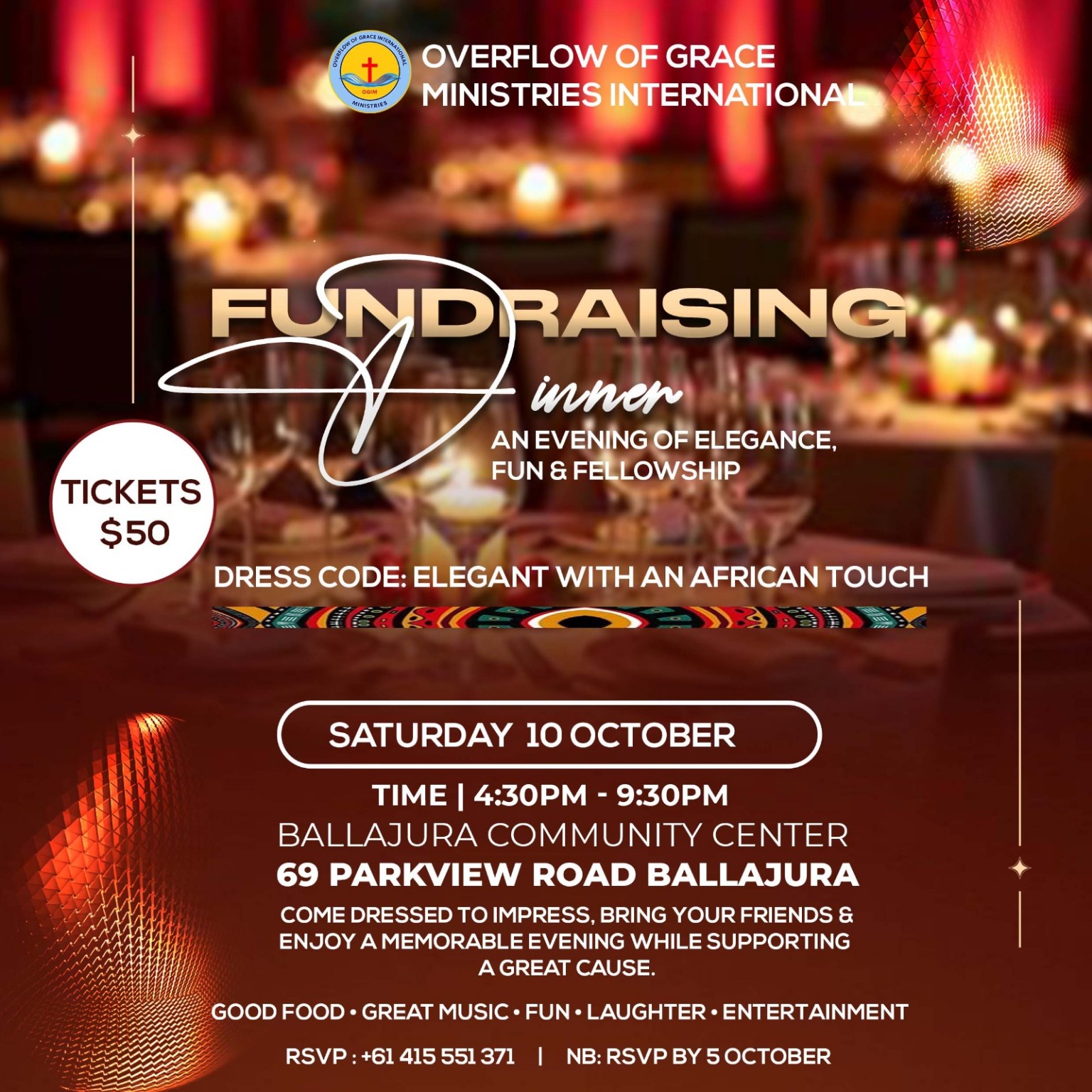 Fundraising Dinner flyer